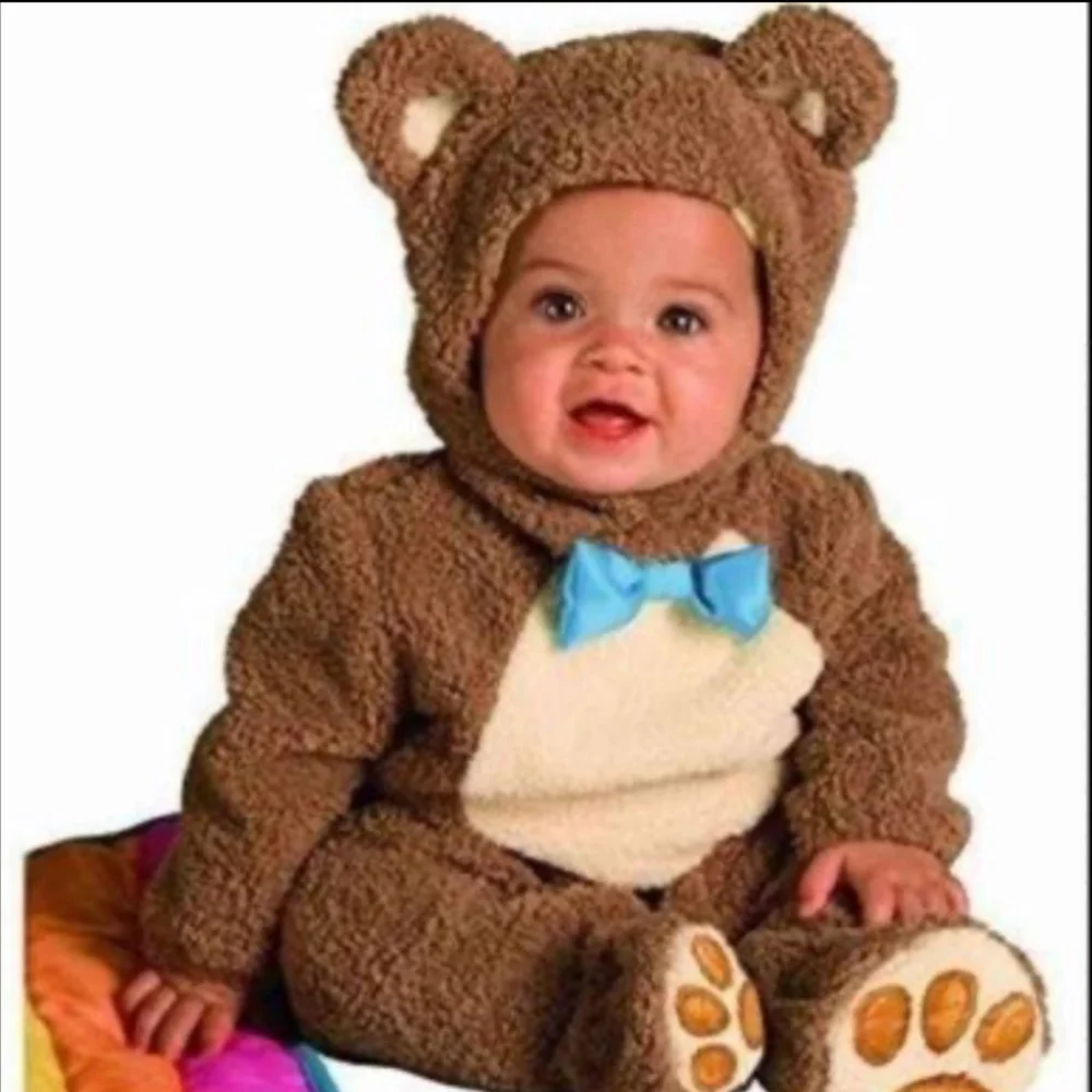 SOLD 🤯Rubie’s Bear Jumpsuit Cozy Costume Noah’s Ark Collection Infant/Toddler - Picture 1 of 9